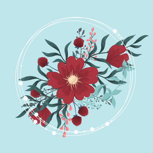 老式书法框架与花卉共舞 传统艺术中的精致融合